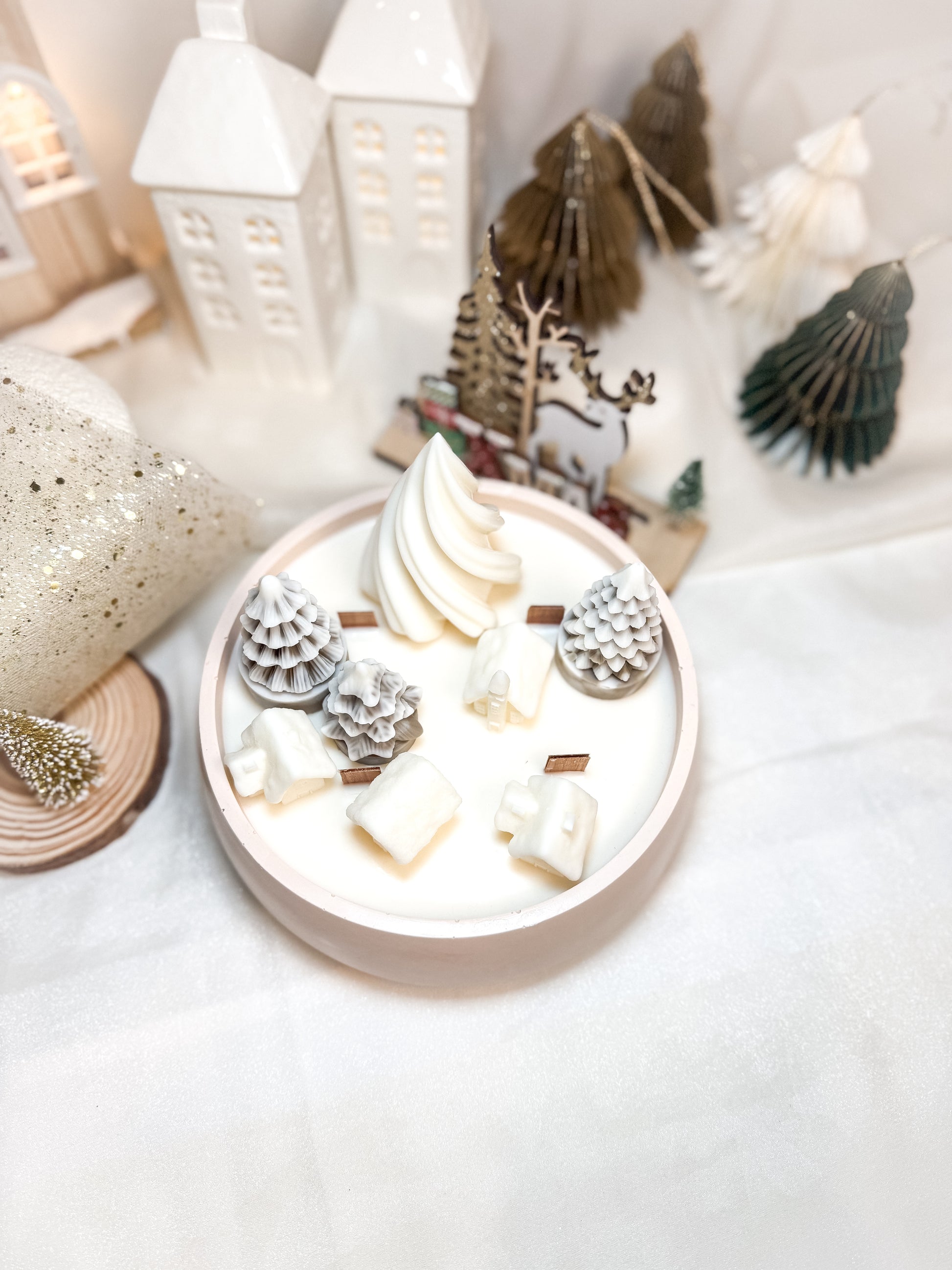 Composição Natal Village em Resina Ecológica | Vela Aromática (cópia)