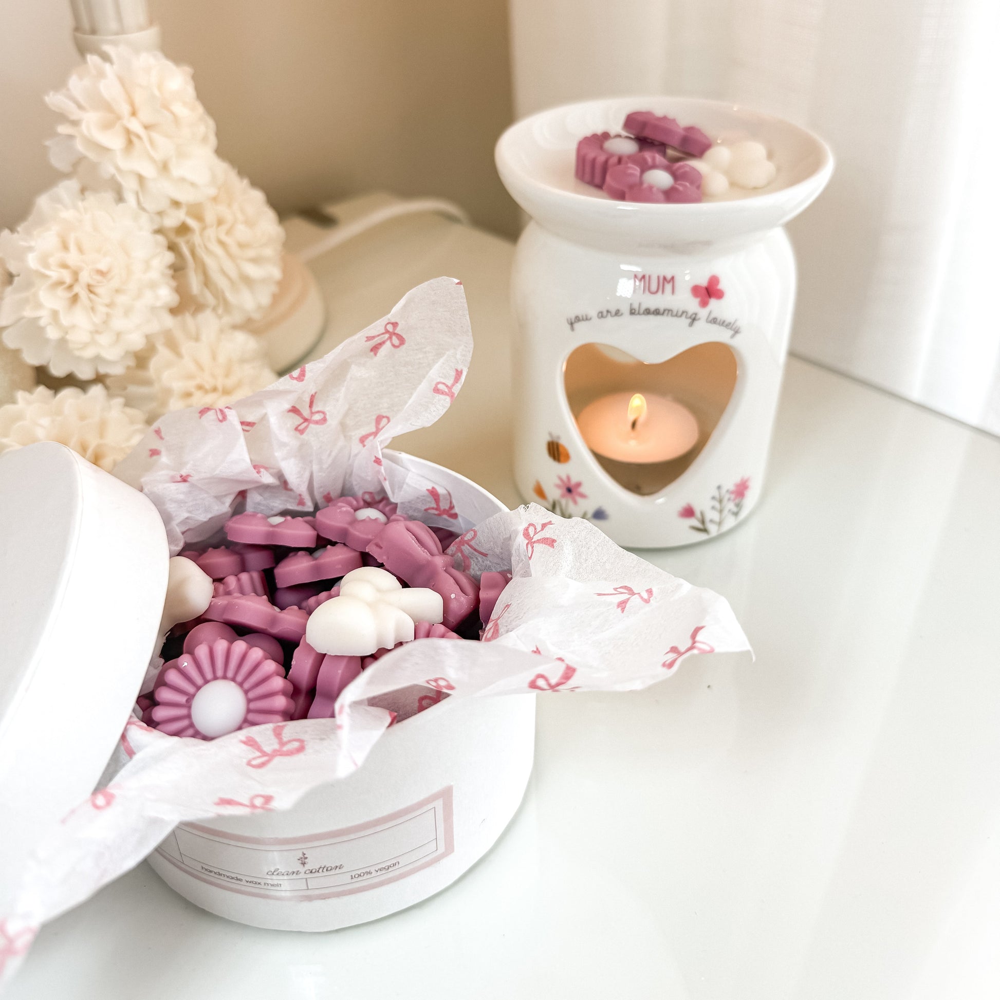 Conjunto Dia da Mãe | Queimador + Wax Melt Clean Cotton