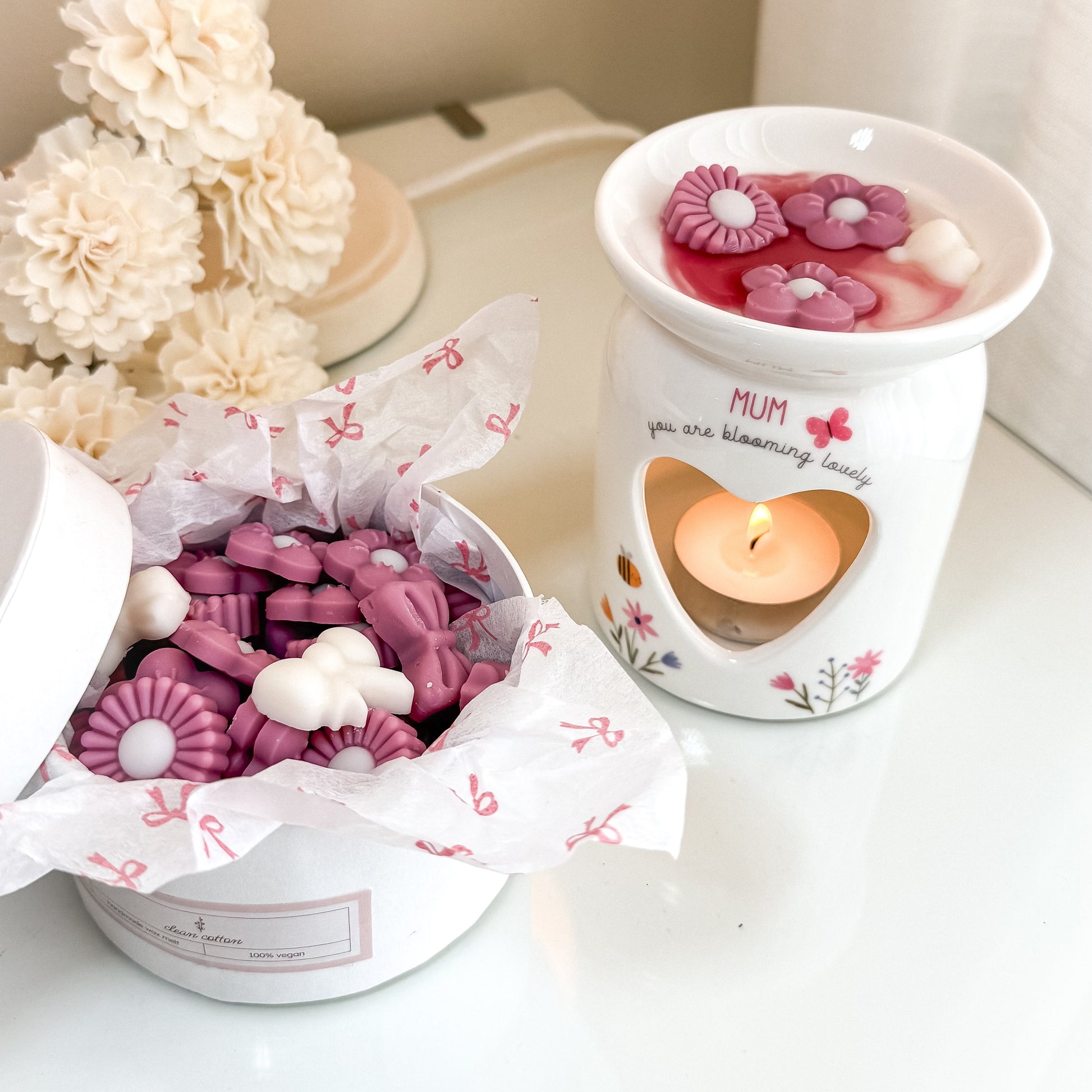 Conjunto Dia da Mãe | Queimador + Wax Melt Clean Cotton