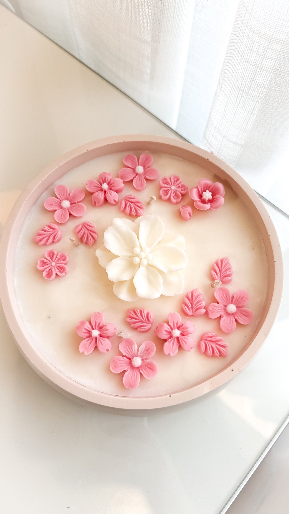 Composição Flores em Resina Ecológica | Vela Aromática 600gr.