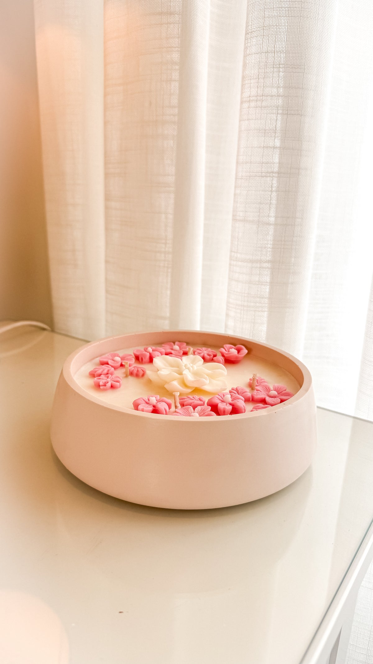 Composição Flores em Resina Ecológica | Vela Aromática 600gr.