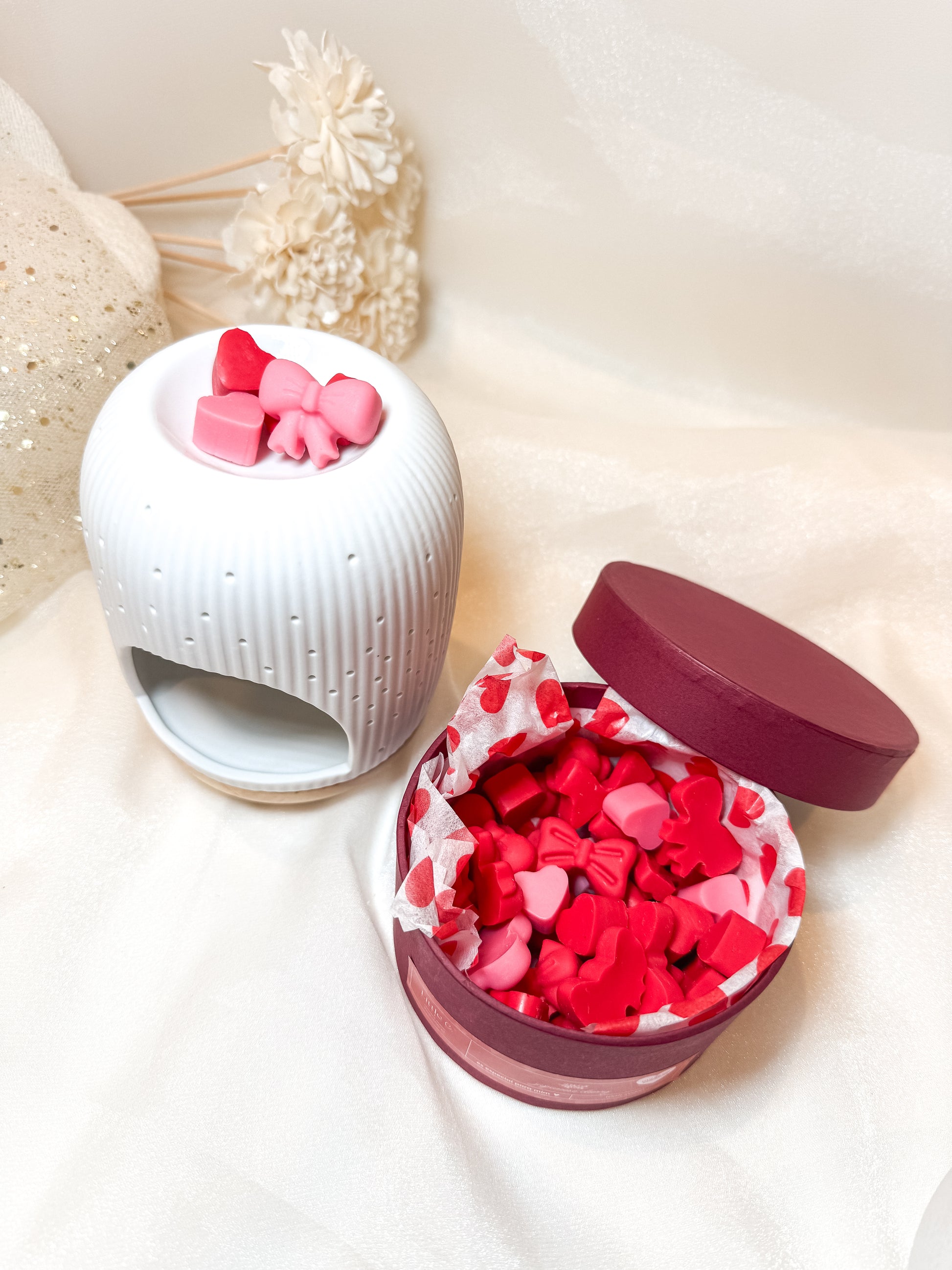 Queimador Wood + Caixa de Wax Melt "Amor"