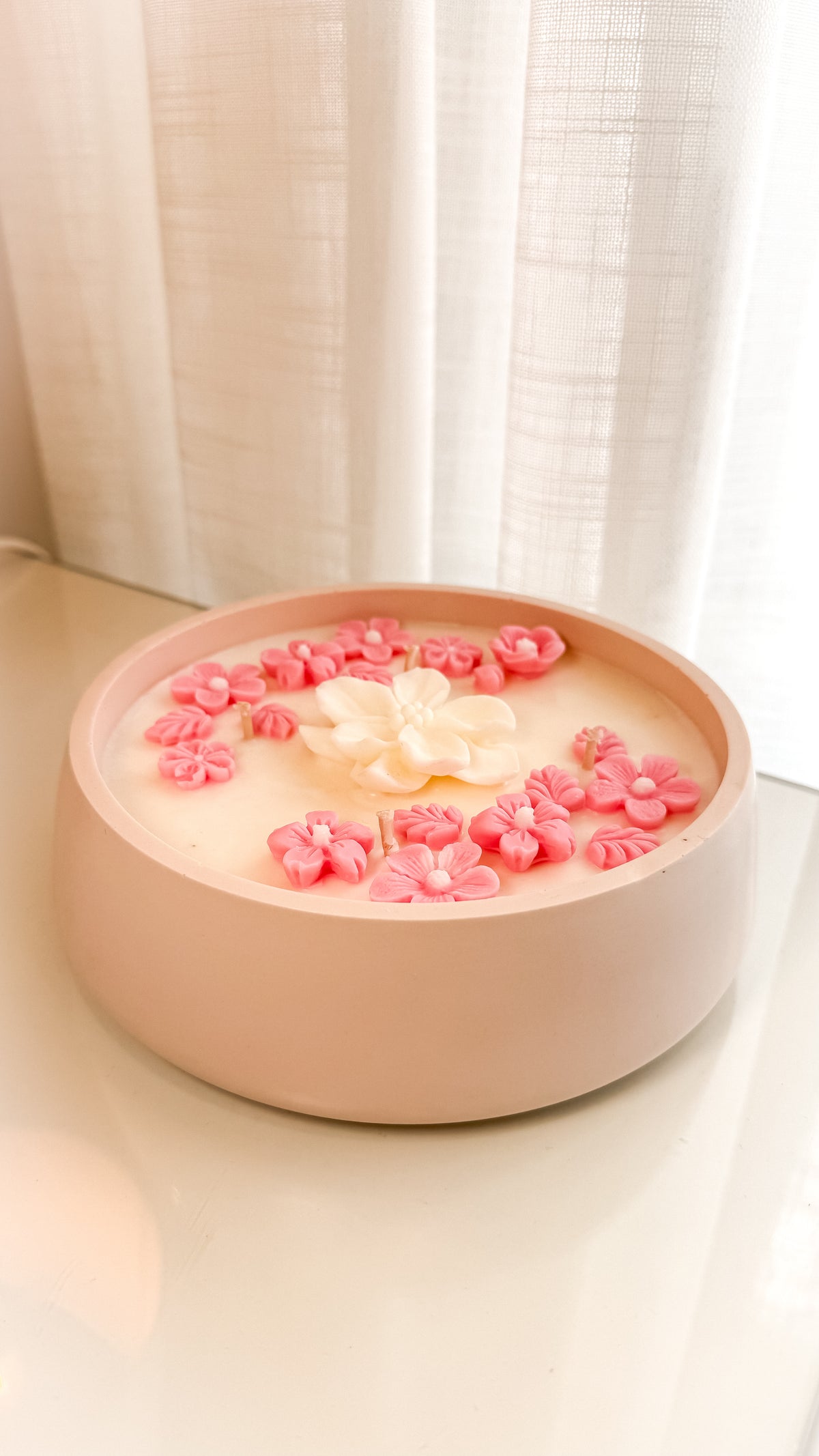 Composição Flores em Resina Ecológica | Vela Aromática 600gr.