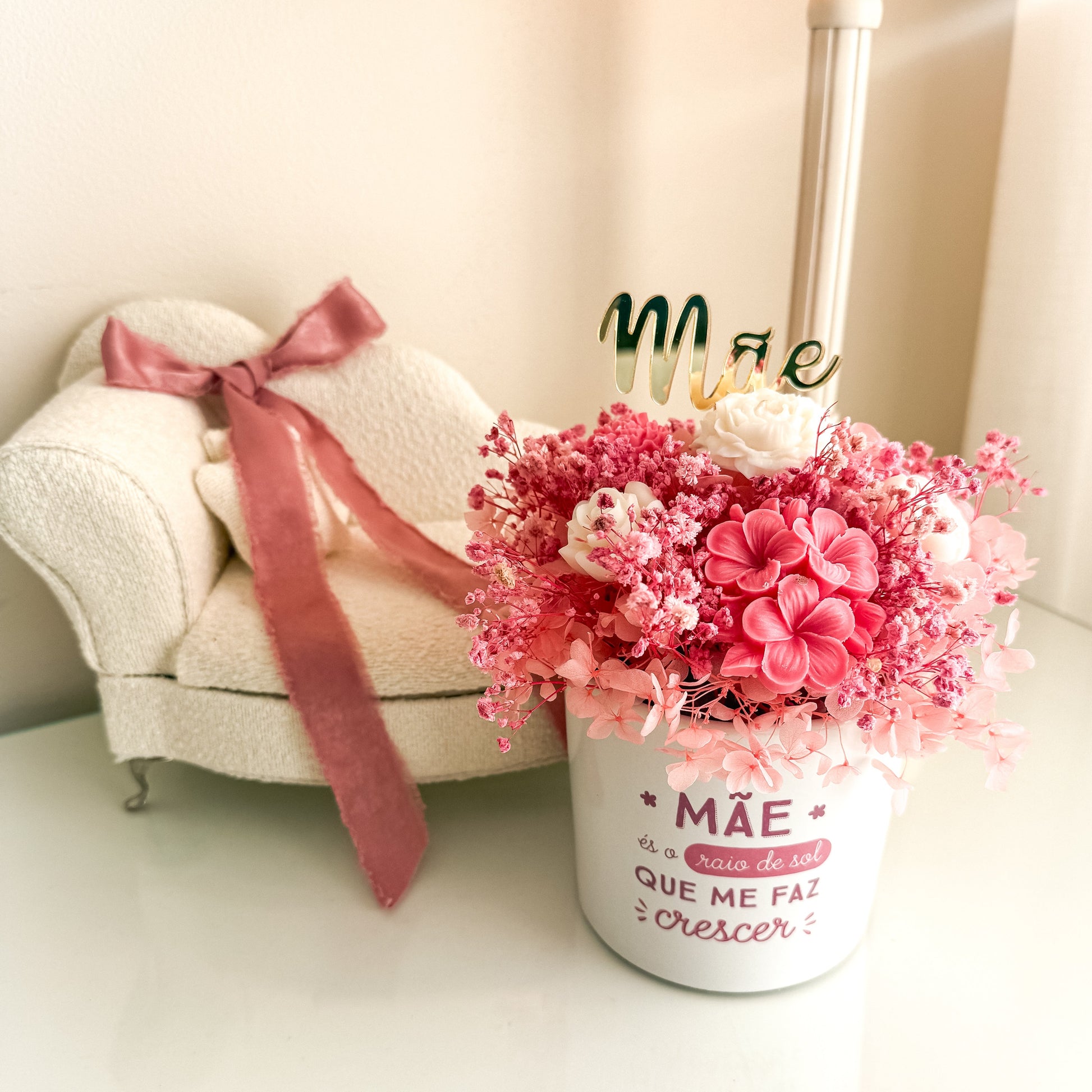 Bouquet Aromático "Mãe" em vaso de cerâmica