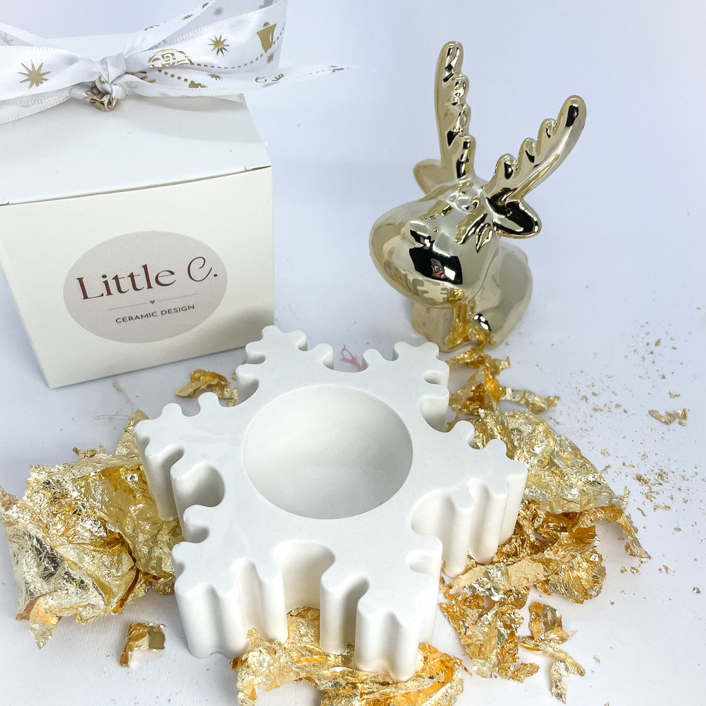 Suporte de Vela Floco de Neve