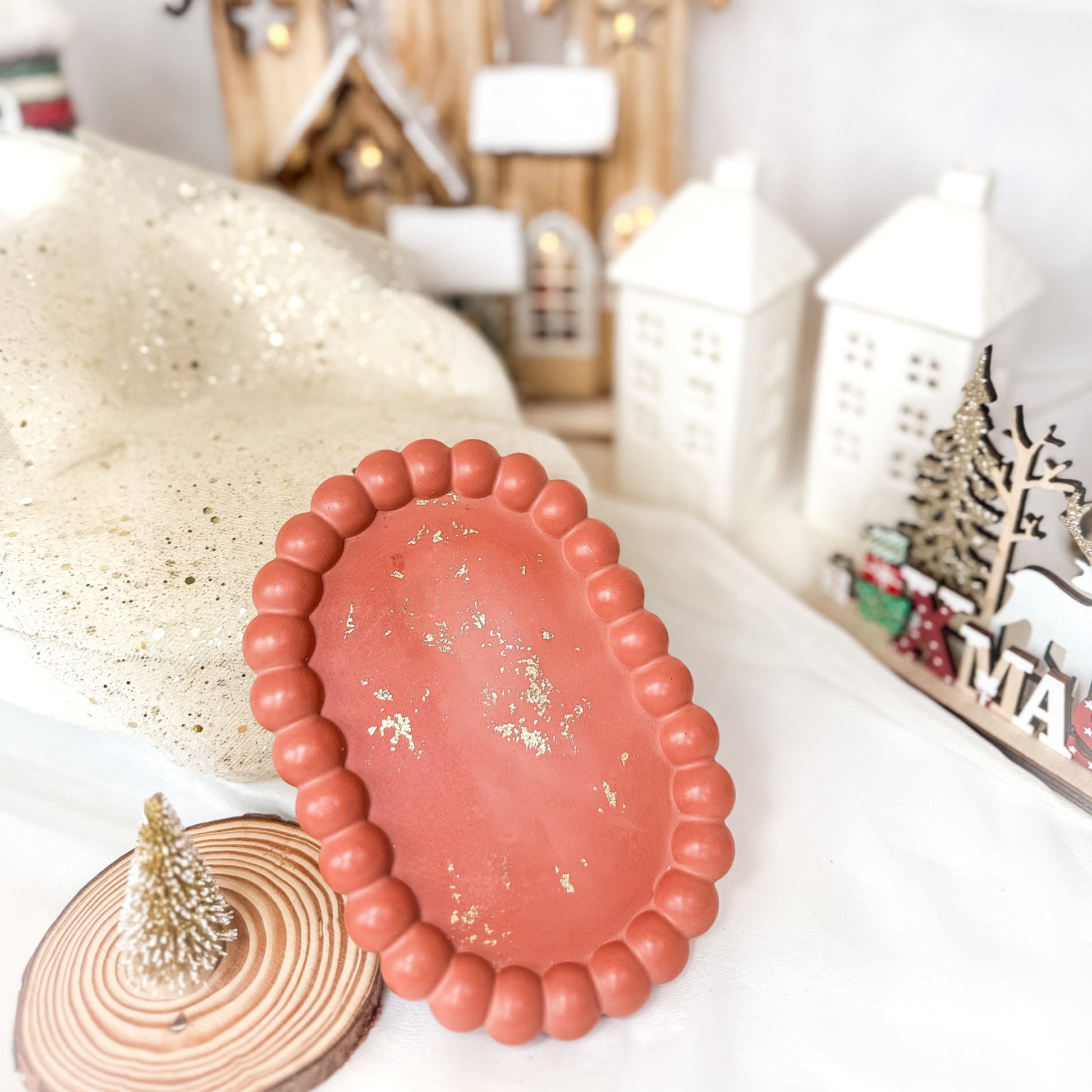 Prato Oval Coleção Natal 2025 | Resina Ecológica