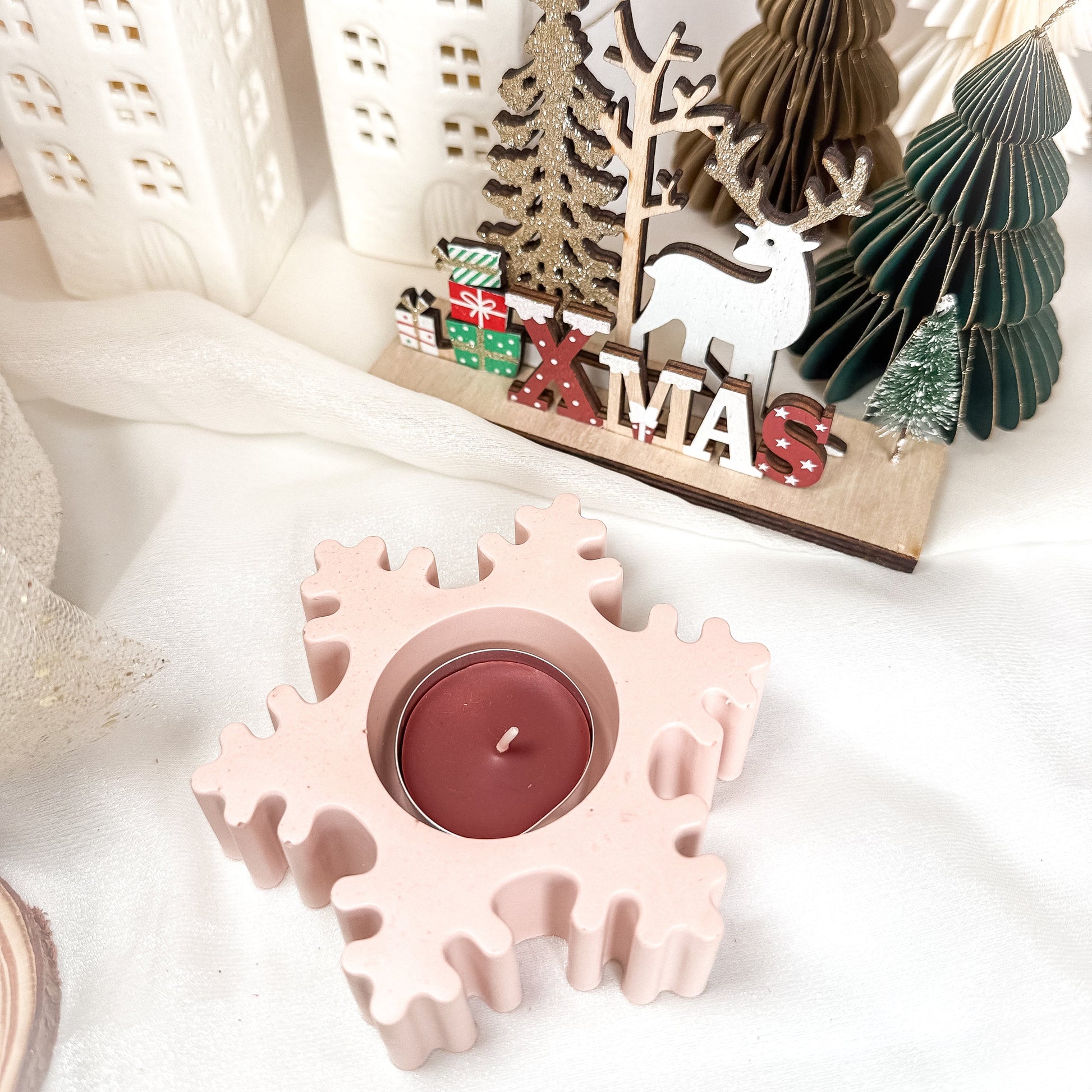 Suporte de Vela Floco de Neve